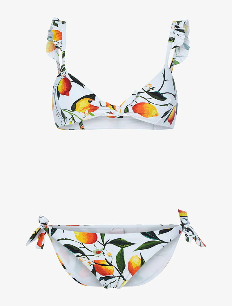 Bikini met citroenprint - wit