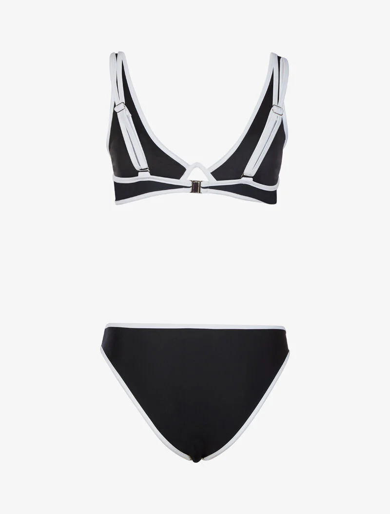 Bikini met contrasterende biezen - zwart - Image 2