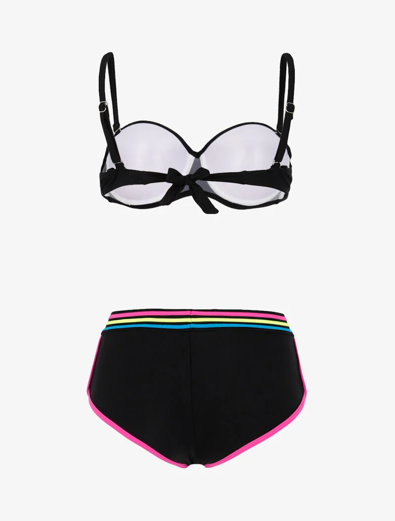 Gestreepte bikini - zwart - Image 2
