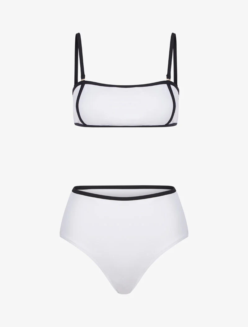 Bikini met hoog uitgesneden broekje - wit