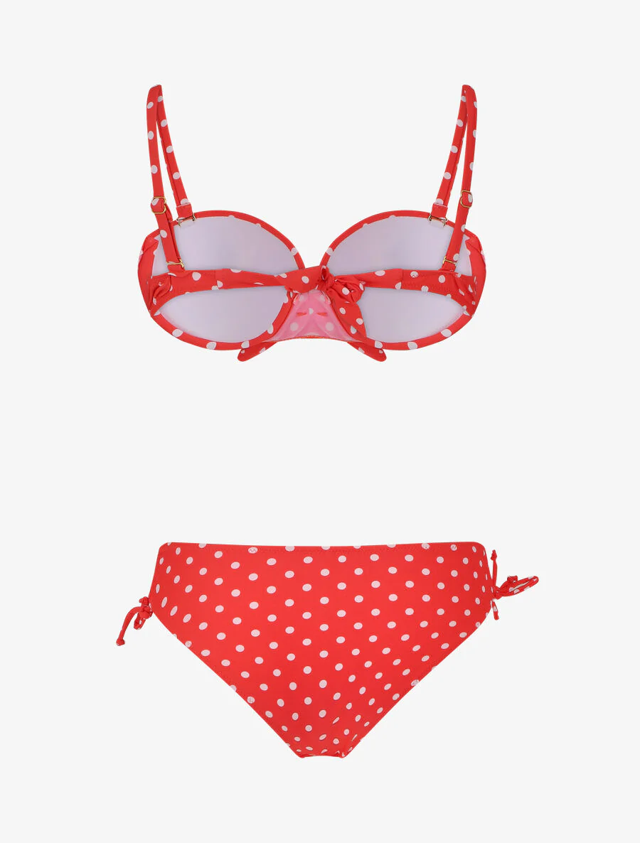 Bikini met stippen en strik - Rood - Image 2