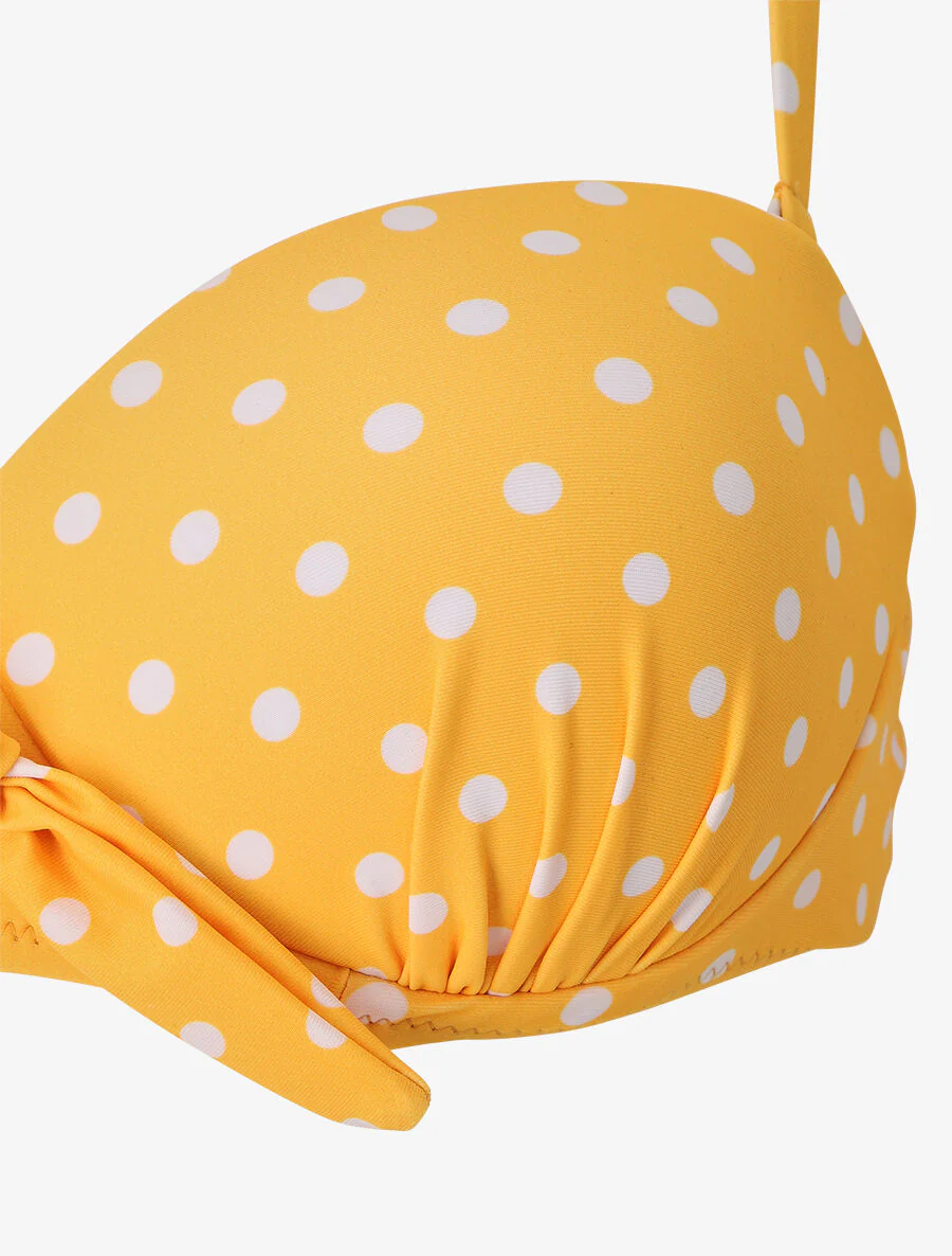 Bikini met stippen en strik - Geel - Image 3