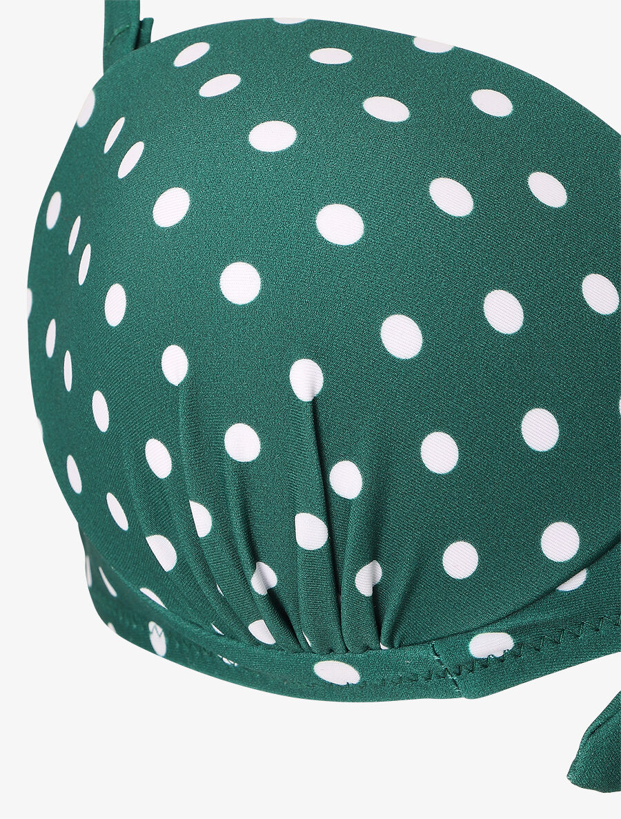 Bikini met stippen en strik - Donkergroen - Image 3