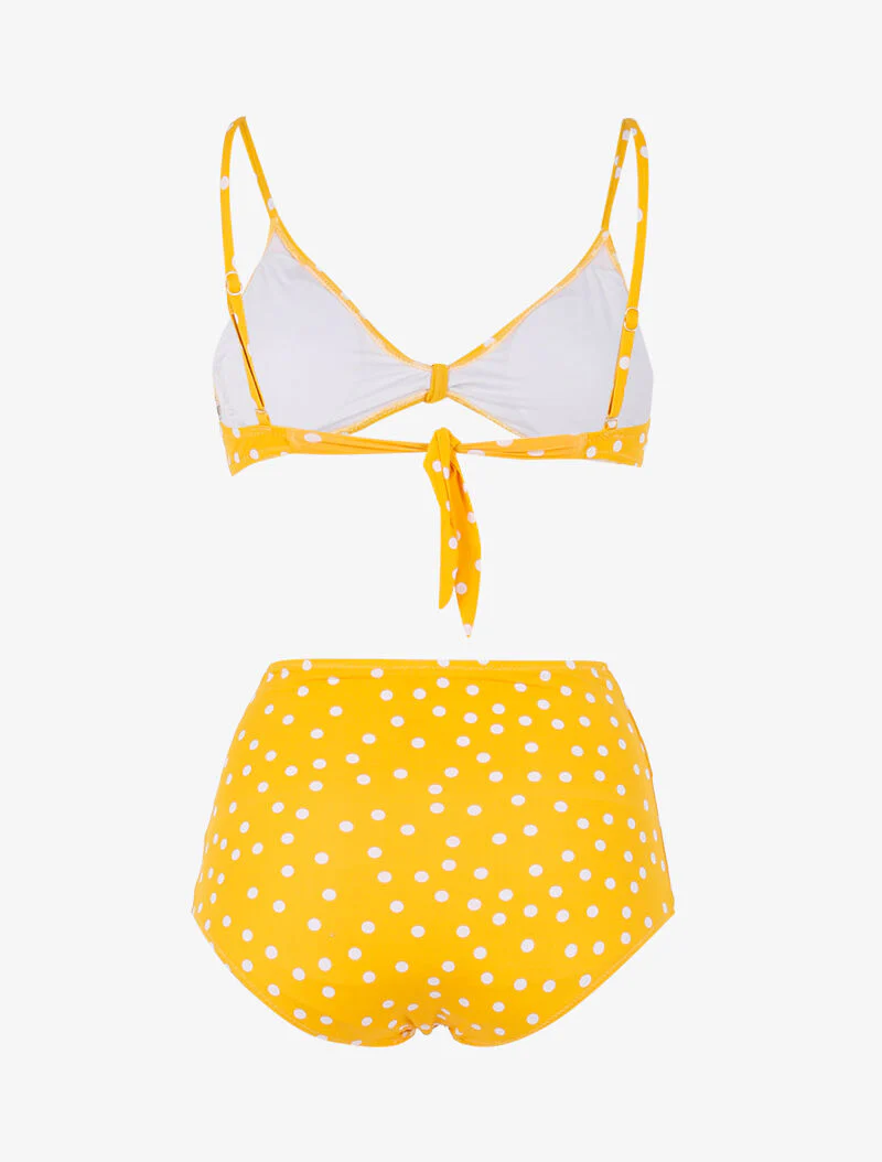 Bikini met stippenprint - geel - Image 2