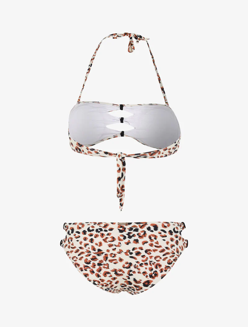 Leopardprint cut-out bikini - camel - Image 2