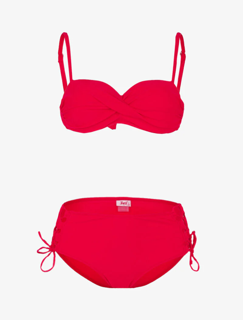 Bikini met veterslipje - rood