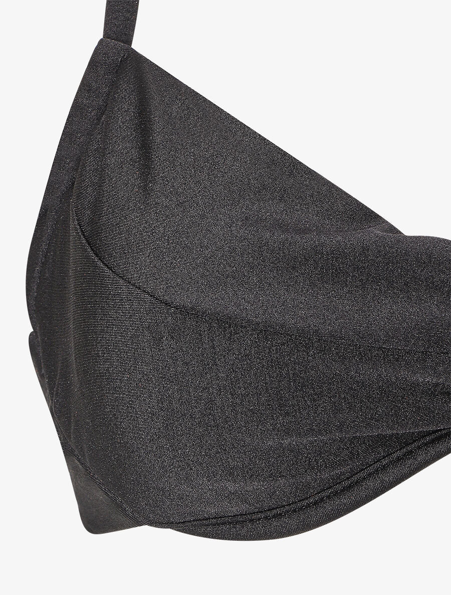 Satijnen en geplooide bikini - Zwart - Image 3