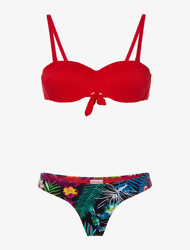 Tropische stringbikini - rood