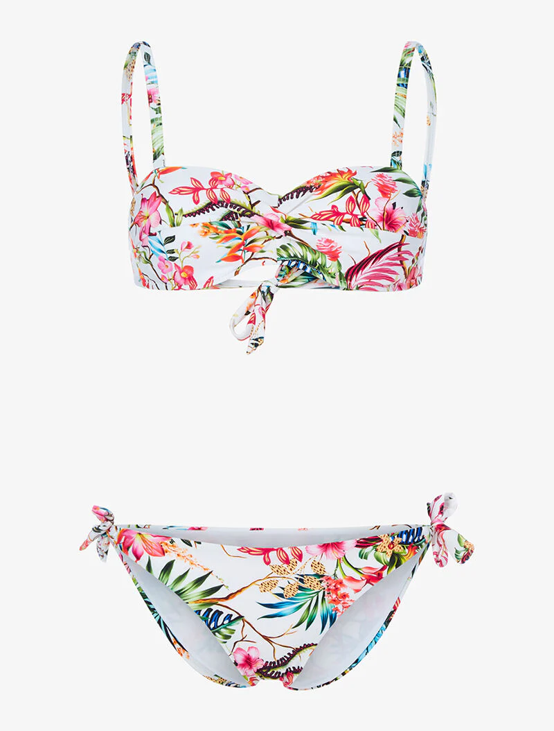 Tropische print bikini - wit