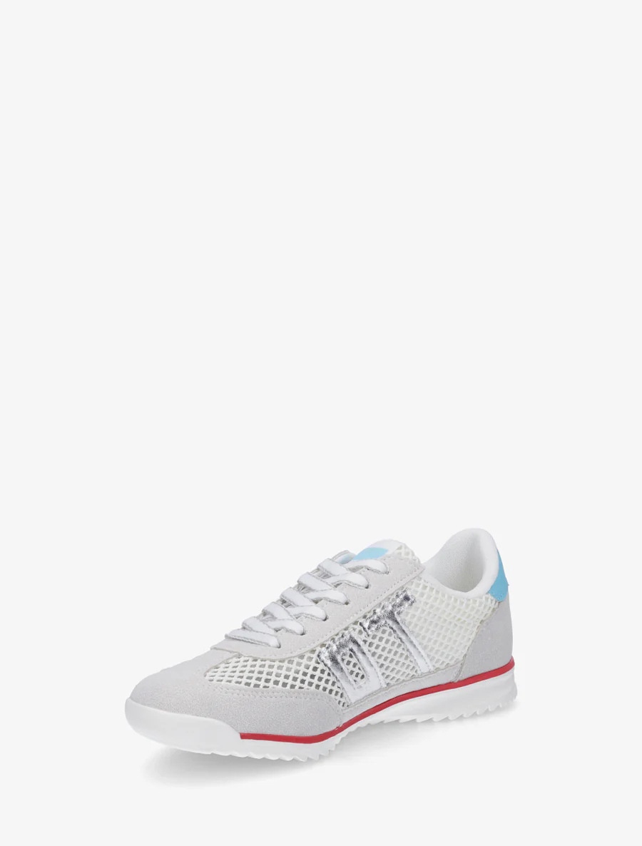 Bimateriaal sneakers met flockprint - Wit - Image 3