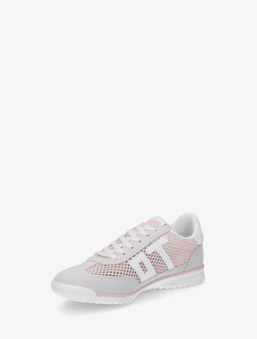 Bimateriaal sneakers met flockprint - Roos - Image 3