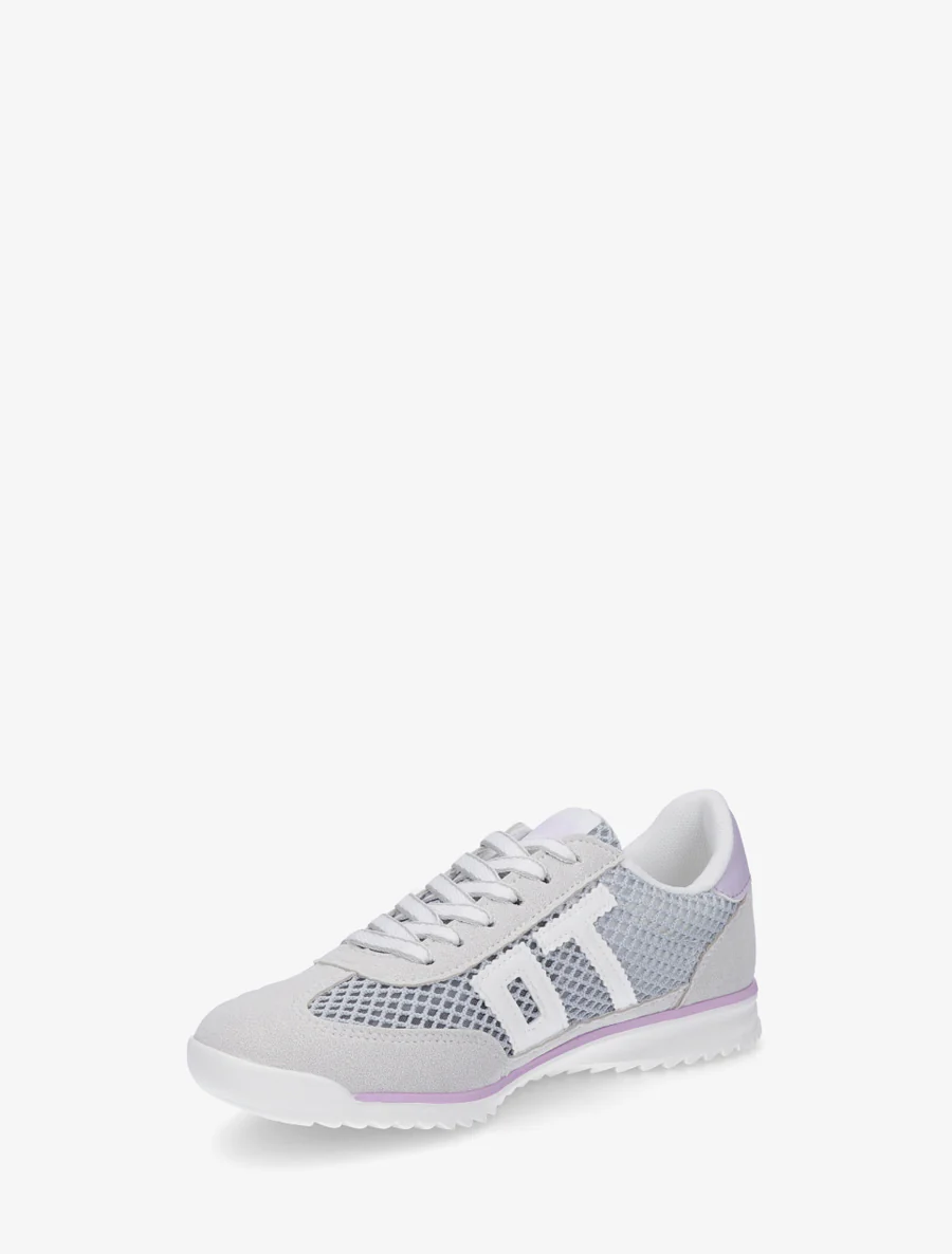 Bimateriaal sneakers met flockprint - Grijs - Image 3