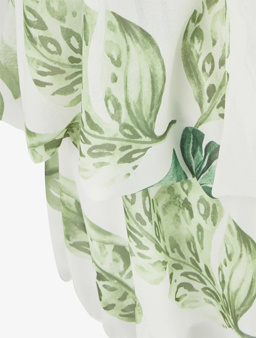 Bladerige rugloze volant jumpsuit. - Groen - Image 4