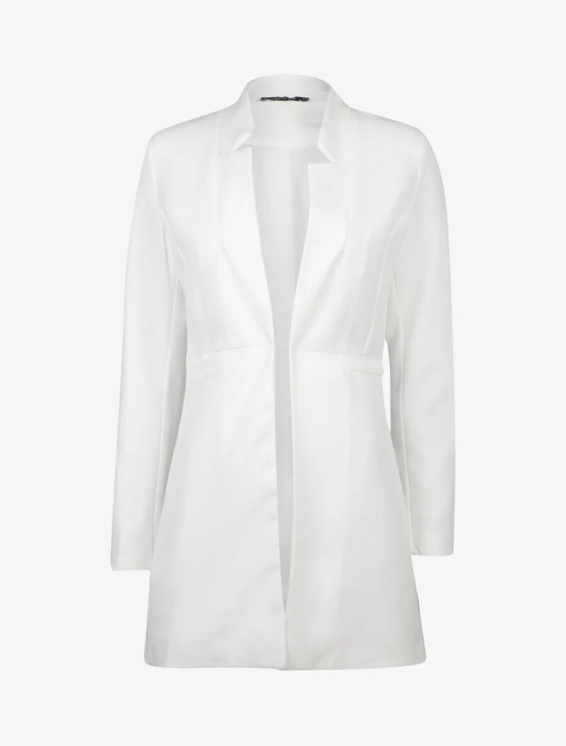 Getailleerde lange blazer - Wit