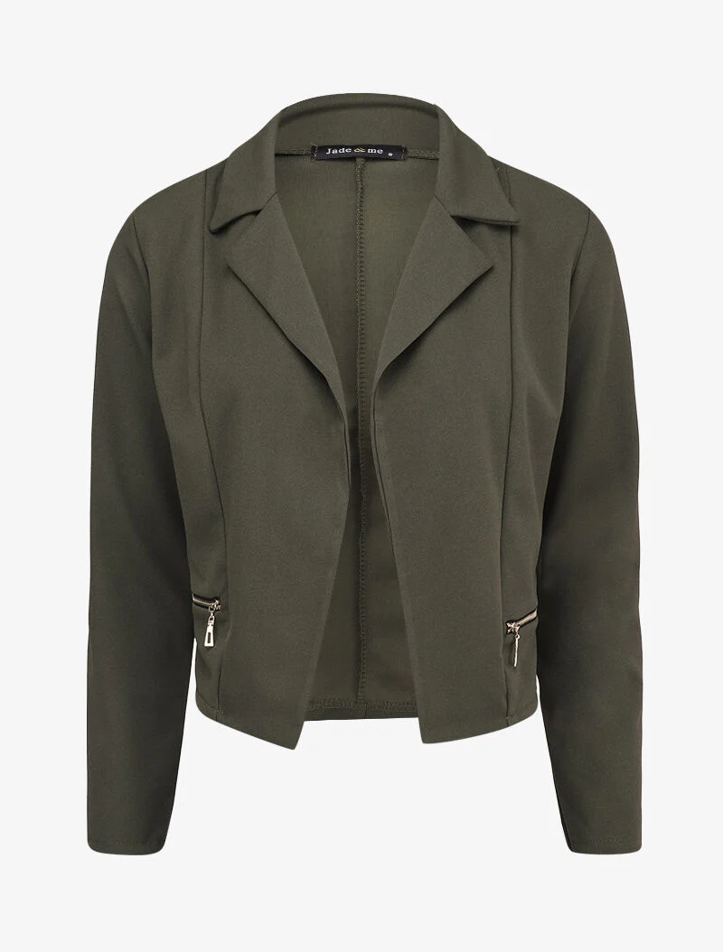 Lichte blazer met inkeping kraag - Kaki