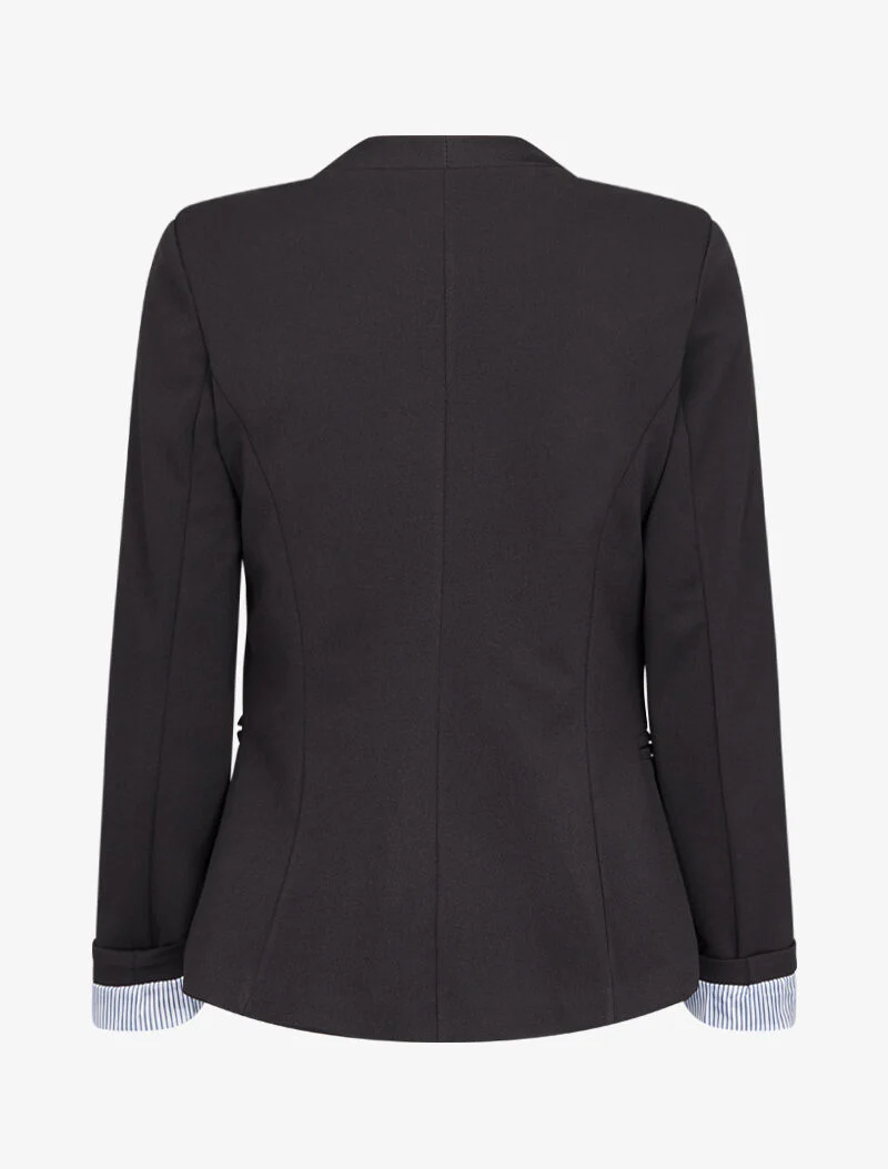 Blazer met gestreepte revers - Zwart - Image 3