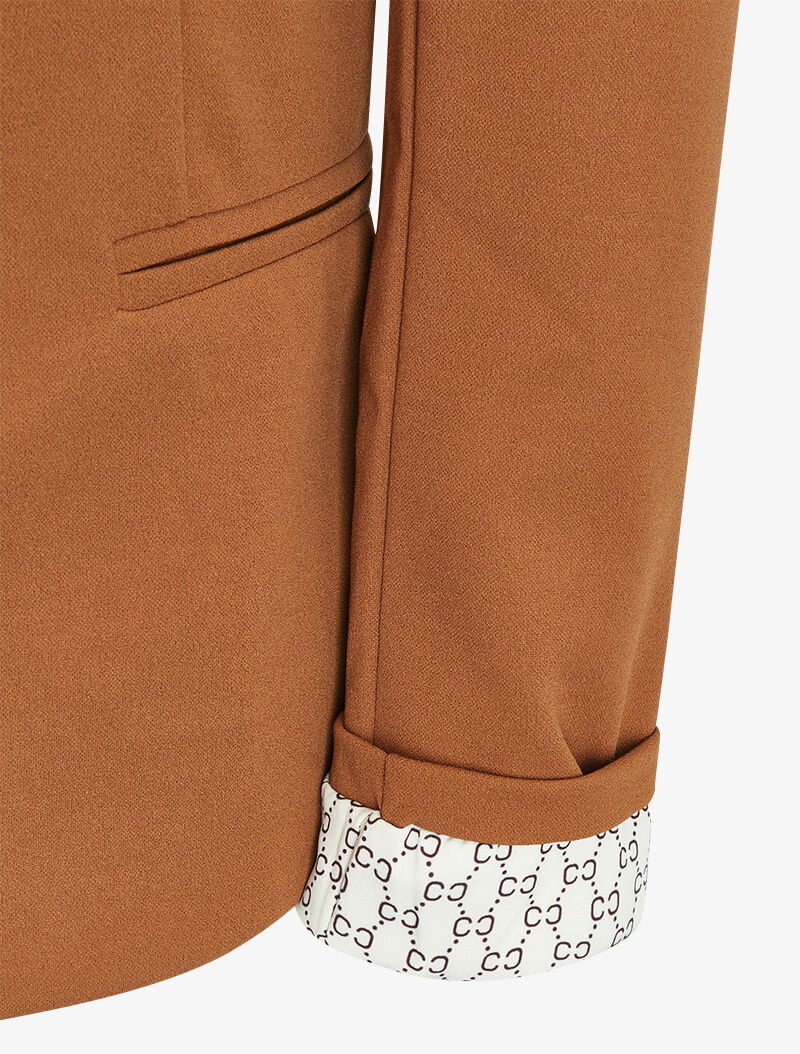 Blazer met grafische print revers - Camel - Image 3