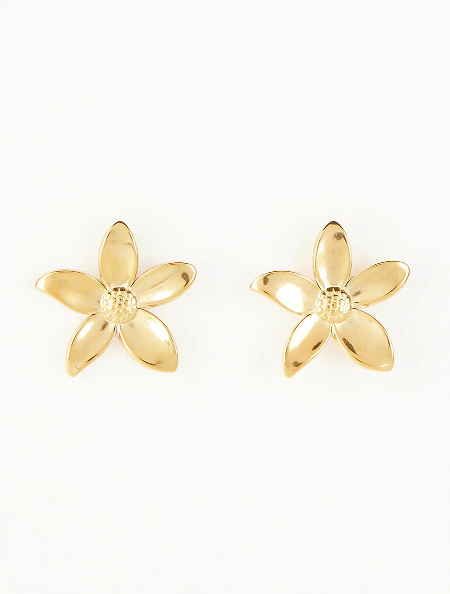 Bloemen oorbellen - Goud - Image 2