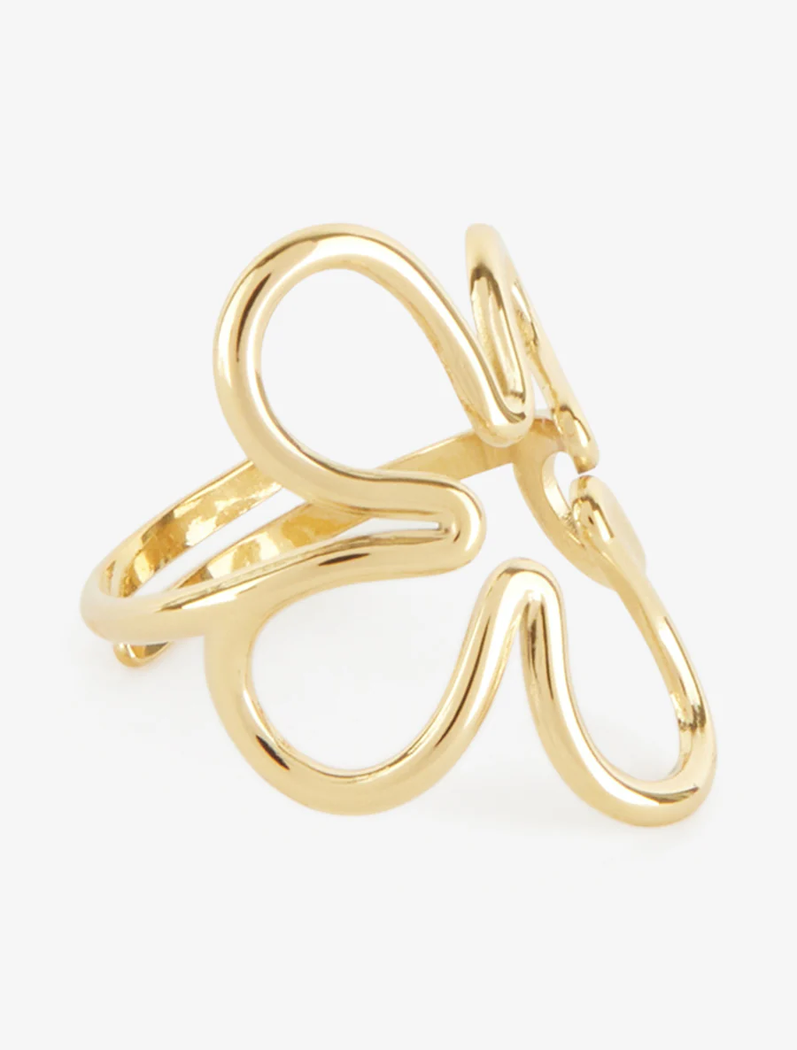 Bloemenmotief ring - Goud - Image 2
