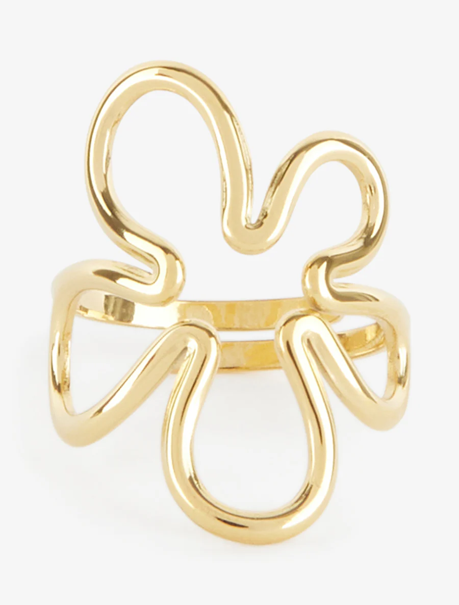 Bloemenmotief ring - Goud - Image 3