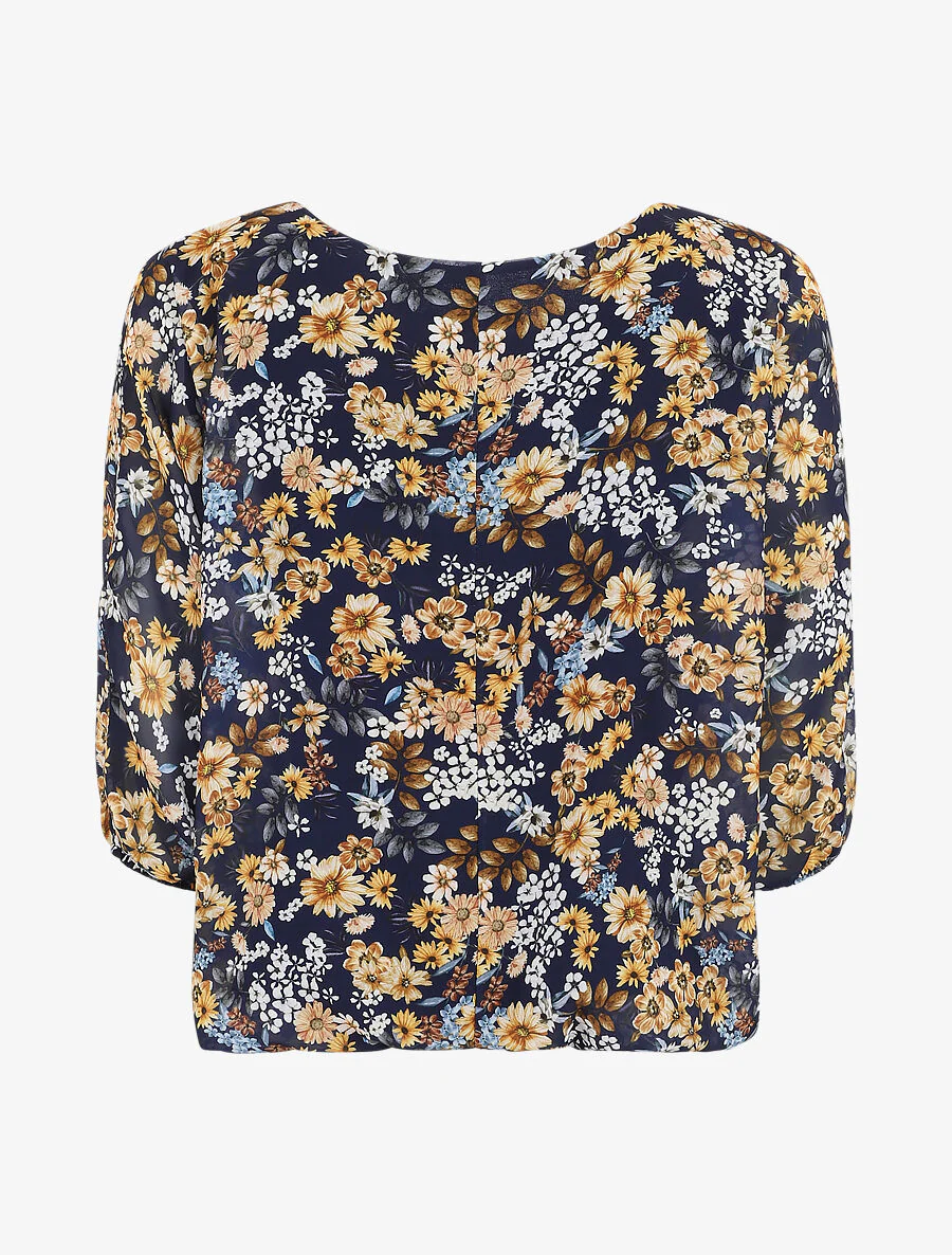 Bloemenvelden gedrukte blouse - Blauw - Image 2