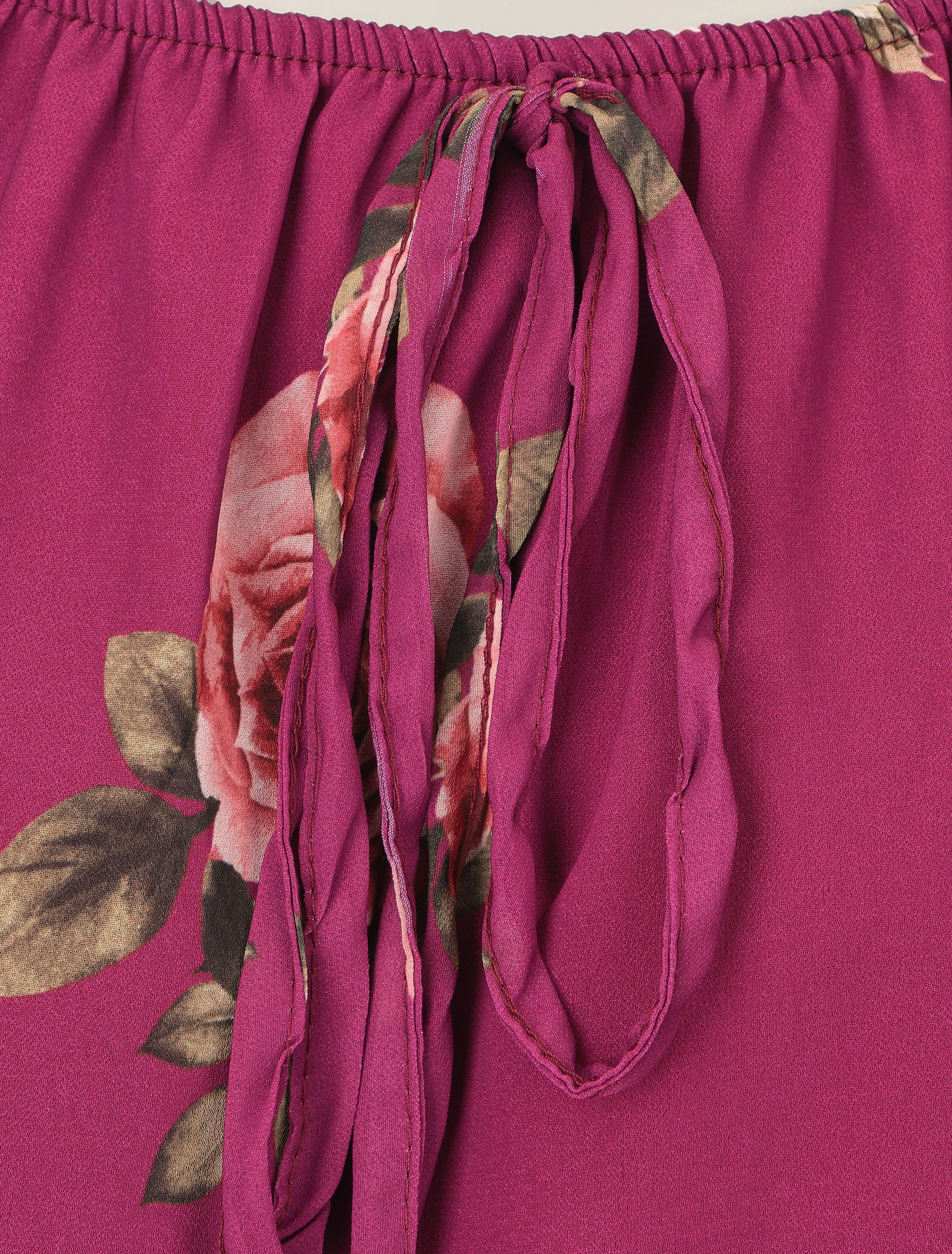 Bloes met grote bloemenprint en doorzichtige mouwen - Mauve - Image 3