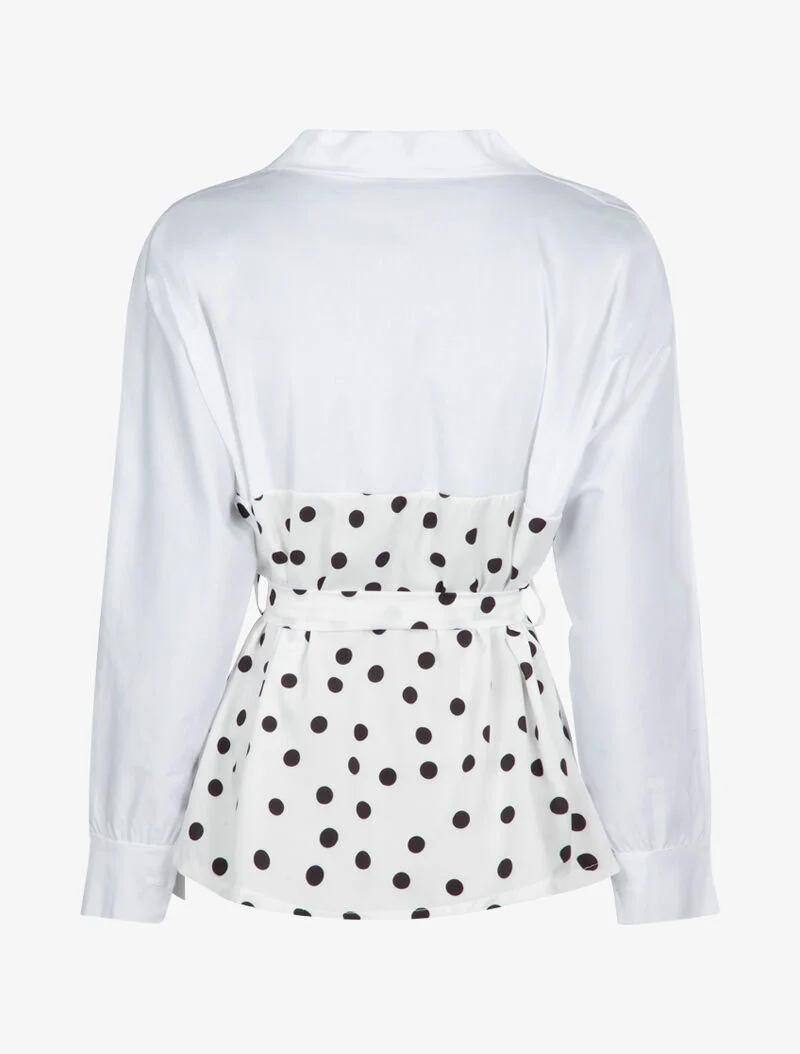 Blouse in overhemdstijl met prints - wit - Image 3