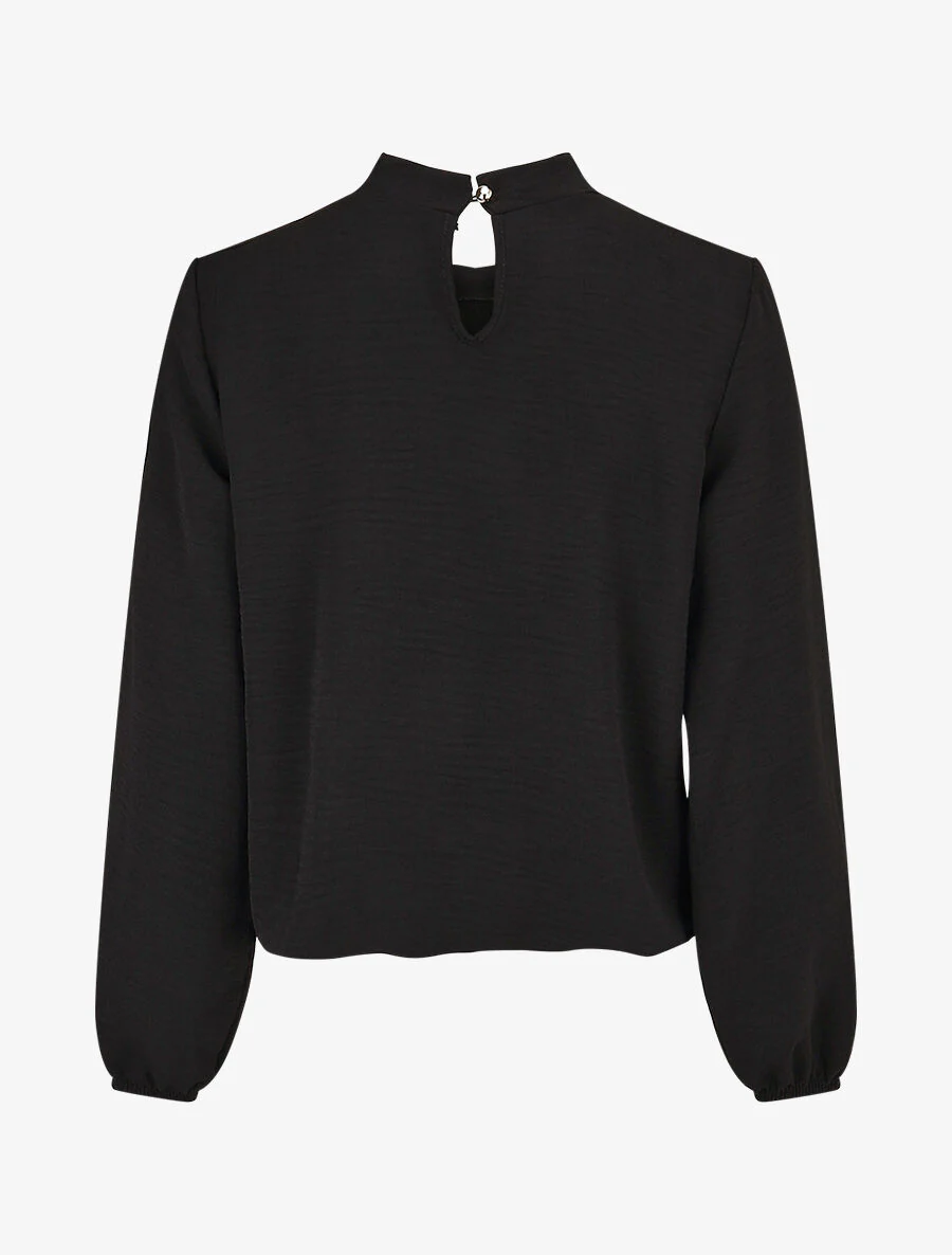 Blouse met gekruiste plooien - Zwart - Image 2