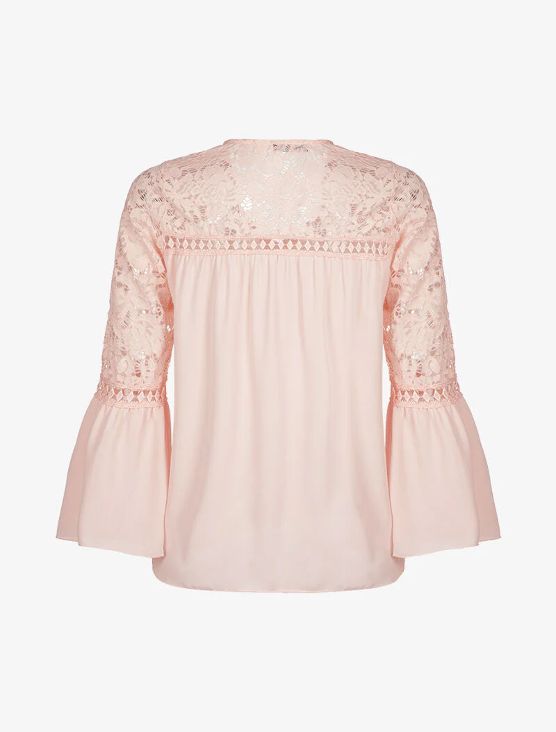 Blouse met kanten details - roze - Image 2
