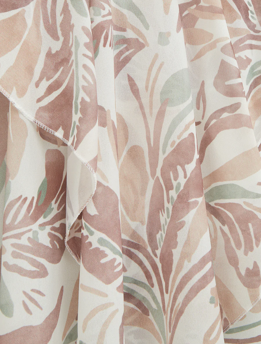 Blouse met ruches en bladenprint - Mol - Image 3