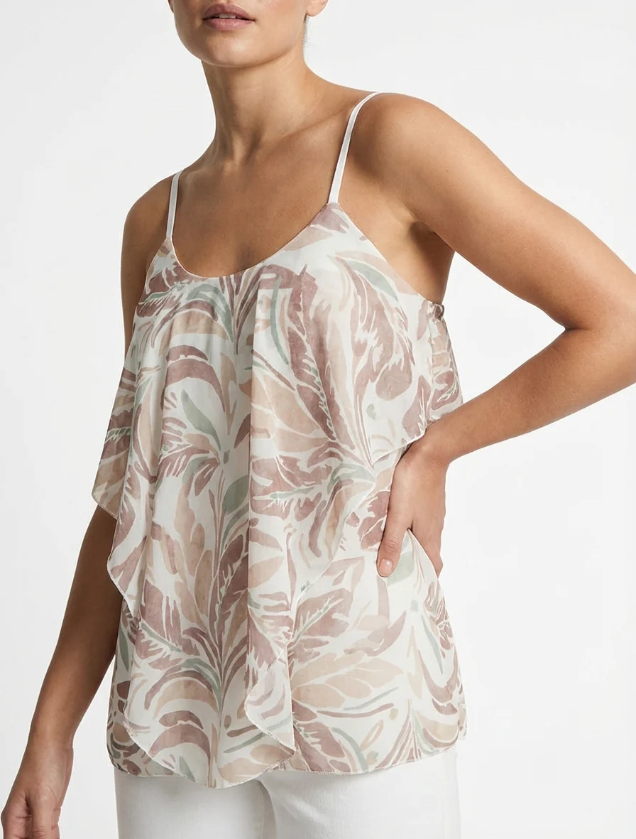 Blouse met ruches en bladenprint - Mol - Image 4