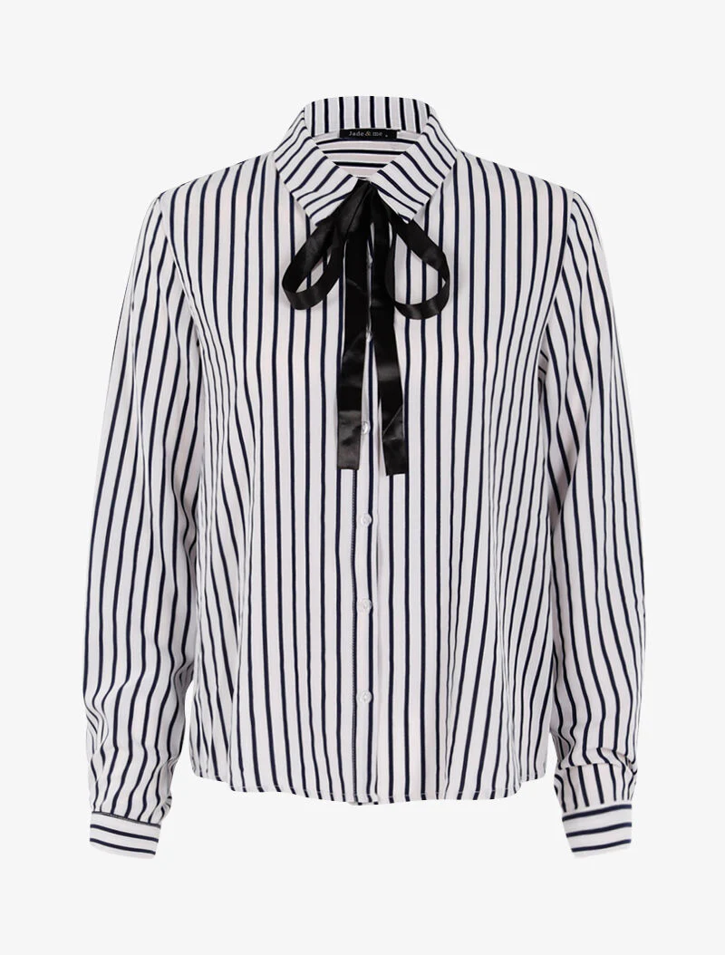 Gestreepte blouse - marine/wit