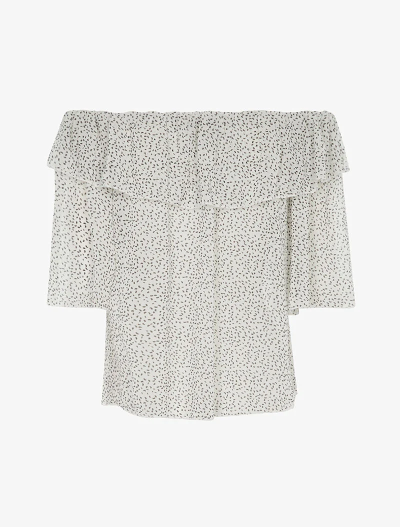 Transparante blouse met stippen - wit - Image 2