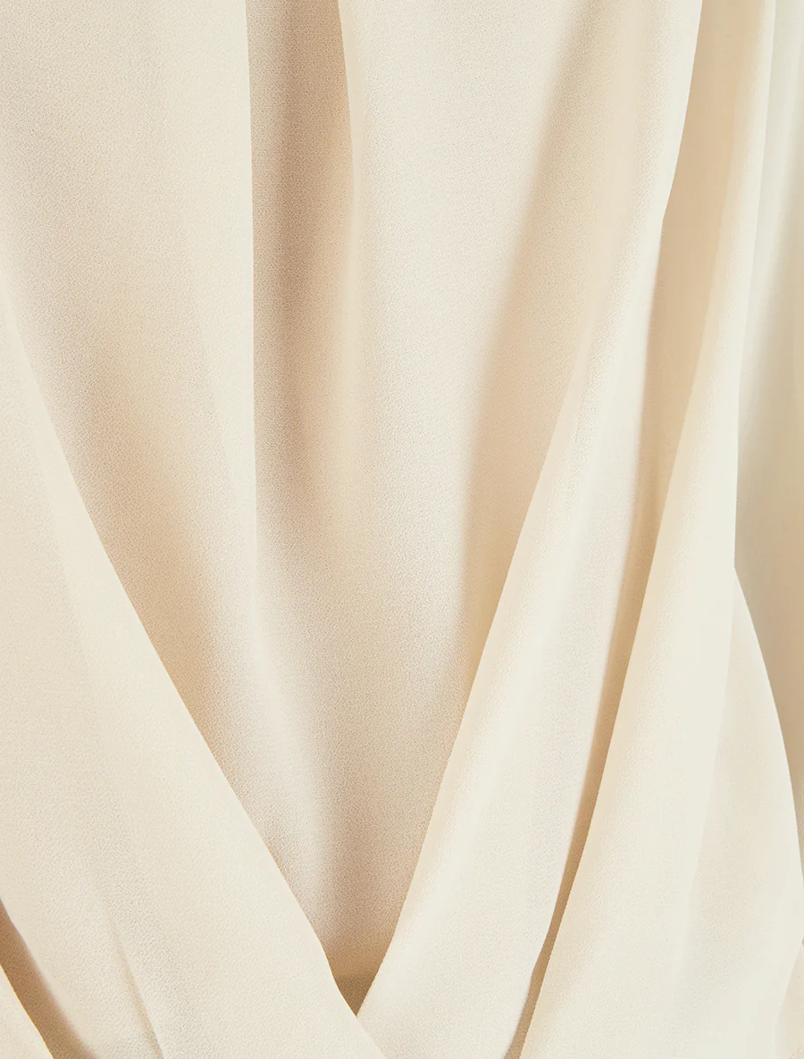 Blouse van voile met een gedrapeerd effect. - Beige - Image 3
