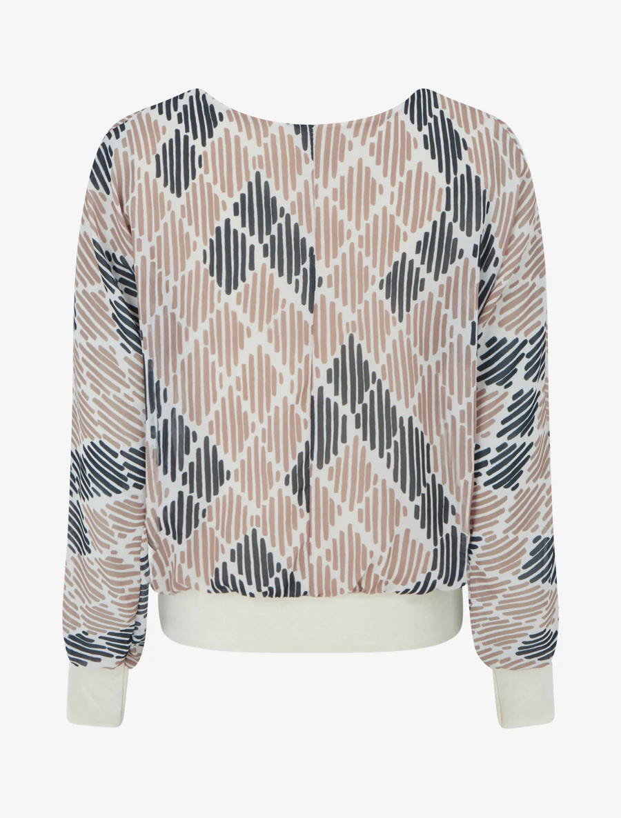 Blouse van voile met grafische print - Beige - Image 2