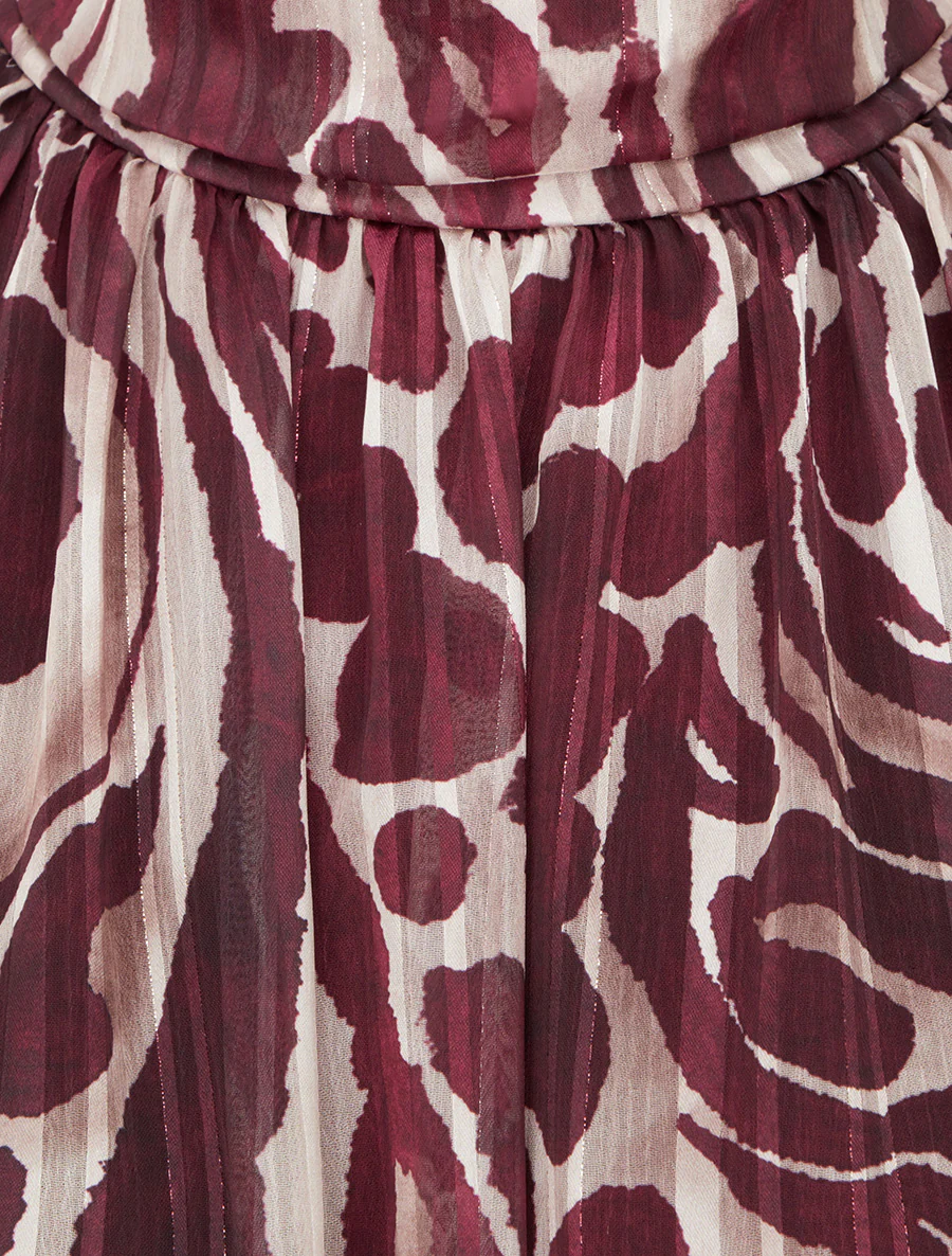 Blouse van voile met luipaardprint - Pruim - Image 3