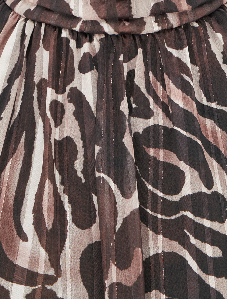 Blouse van voile met luipaardprint - Bruin - Image 3