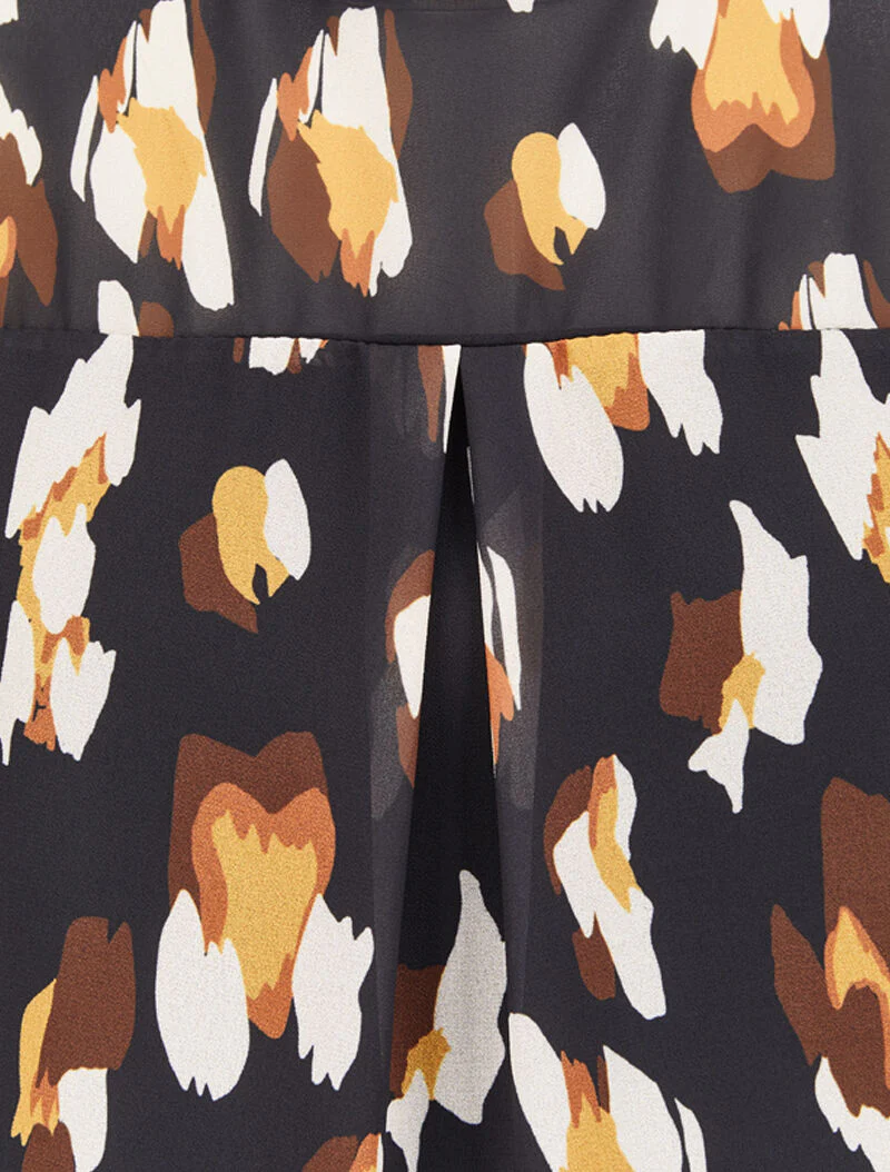 Vloeiende blouse met print - Zwart - Image 3