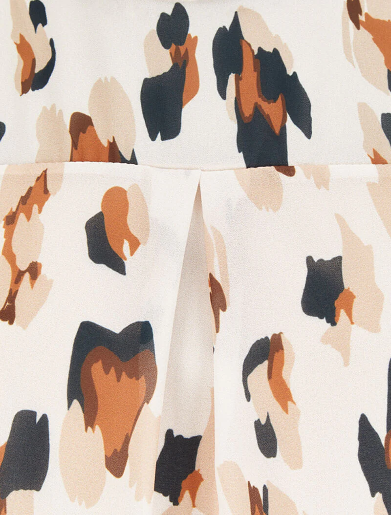 Vloeiende blouse met print - Wit - Image 3
