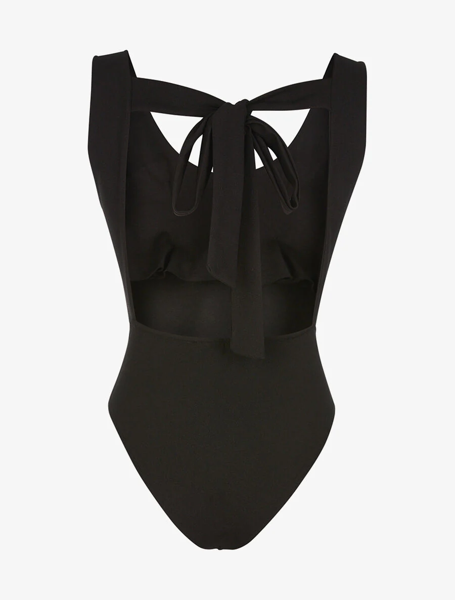 Body met striksluiting - zwart - Image 2