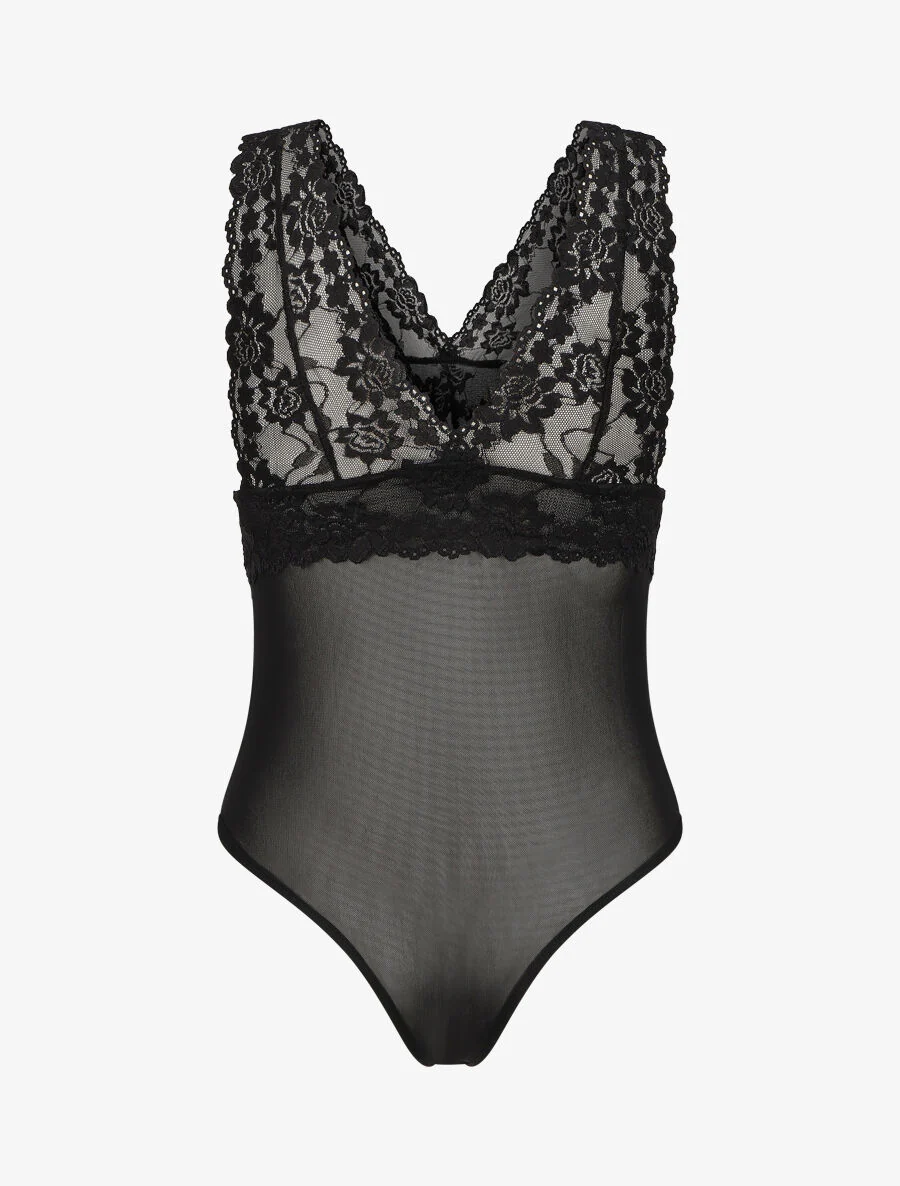Body met kant - Zwart - Image 2