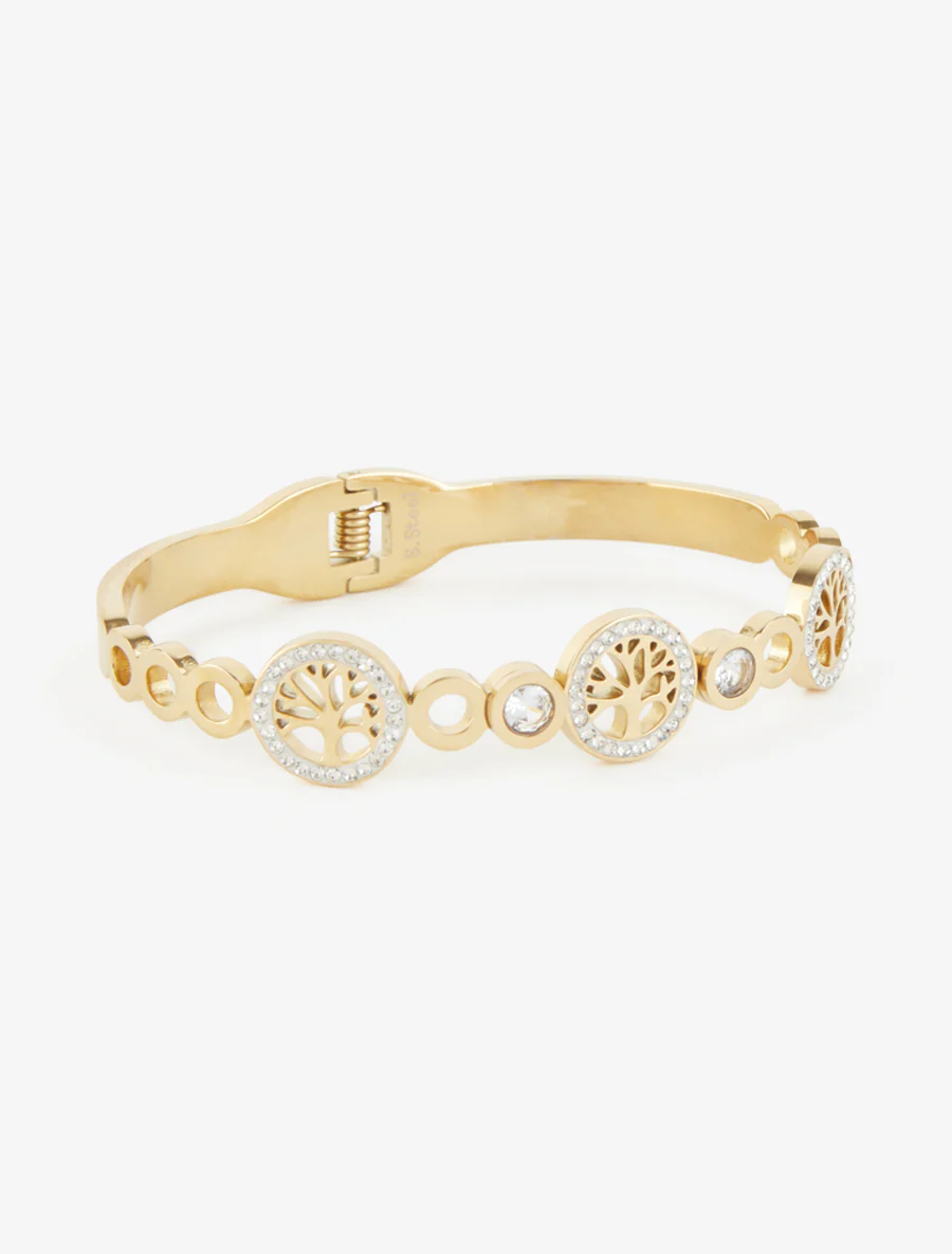 Boompatroon en strass armband - Goud - Image 2