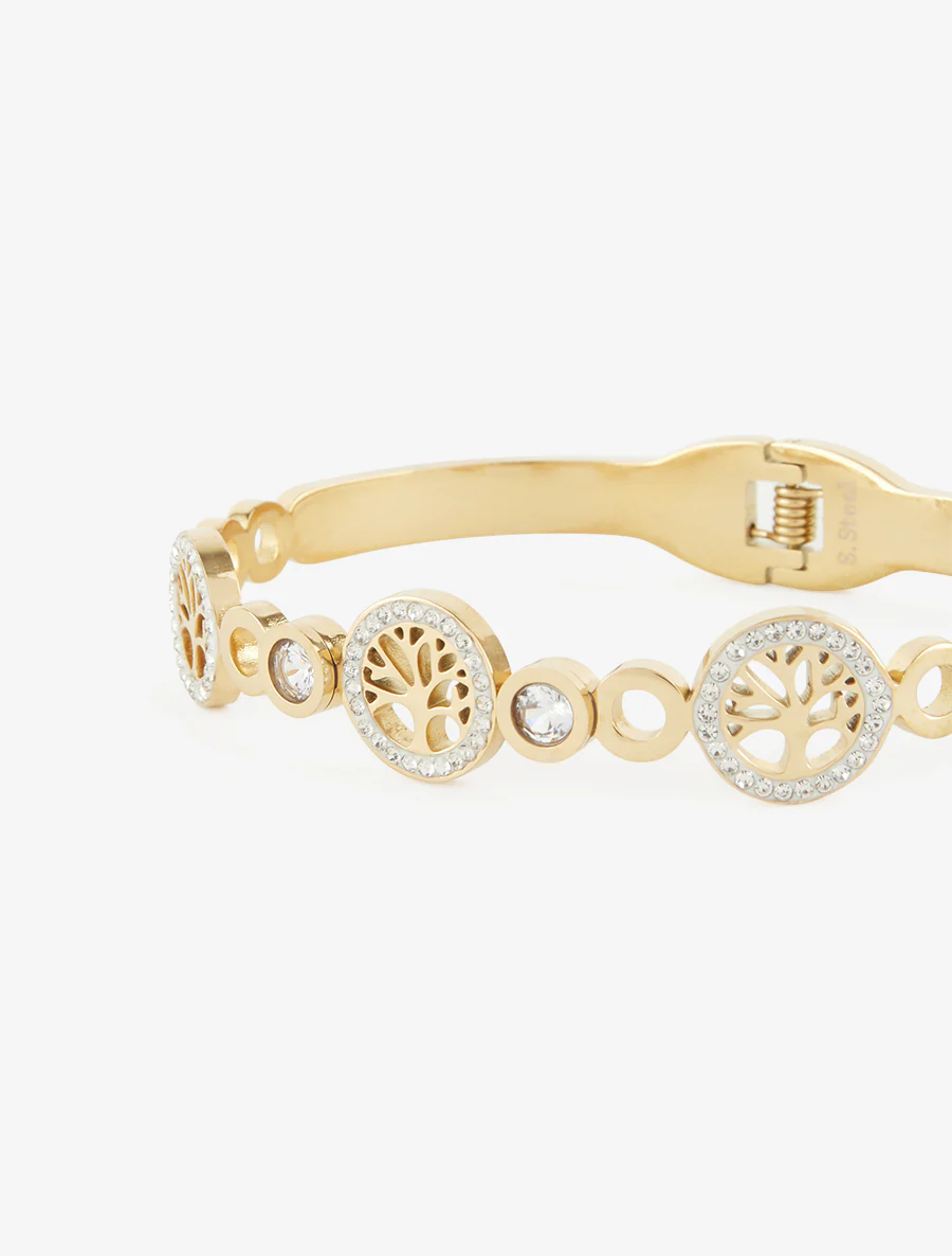 Boompatroon en strass armband - Goud - Image 3
