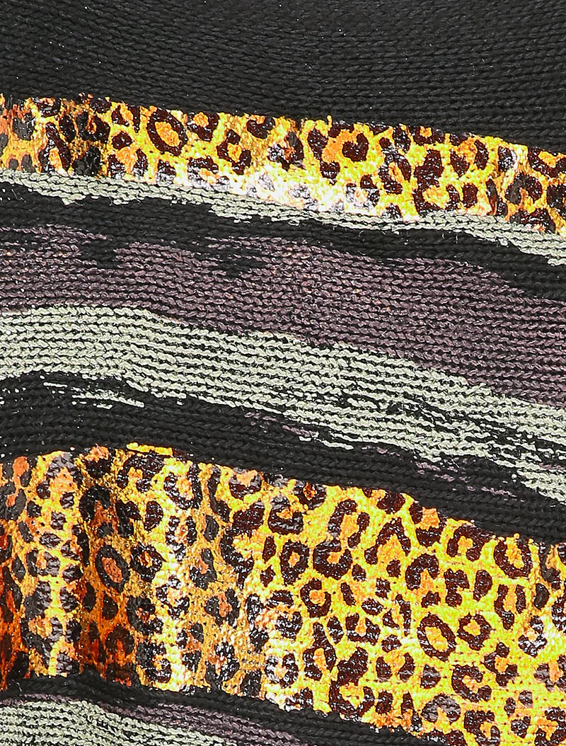 Boots met boothals en lamé luipaardmotieven - Zwart - Image 3