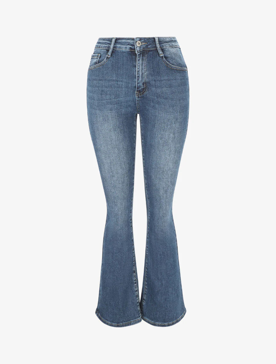 Bootcut jeans met push-up effect - blauw