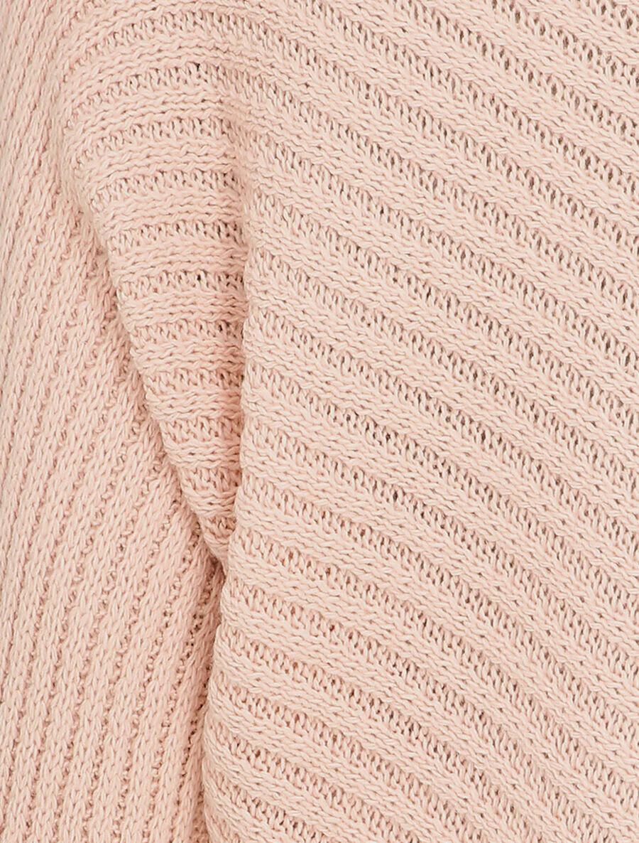 Bootskraag gestreepte tricot - Poederroze - Image 3