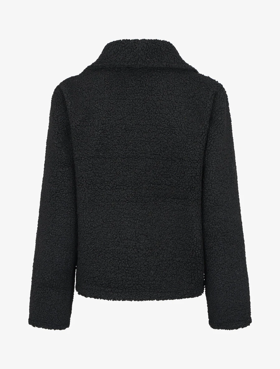 Bouclé-gebreide korte jas - Zwart - Image 2