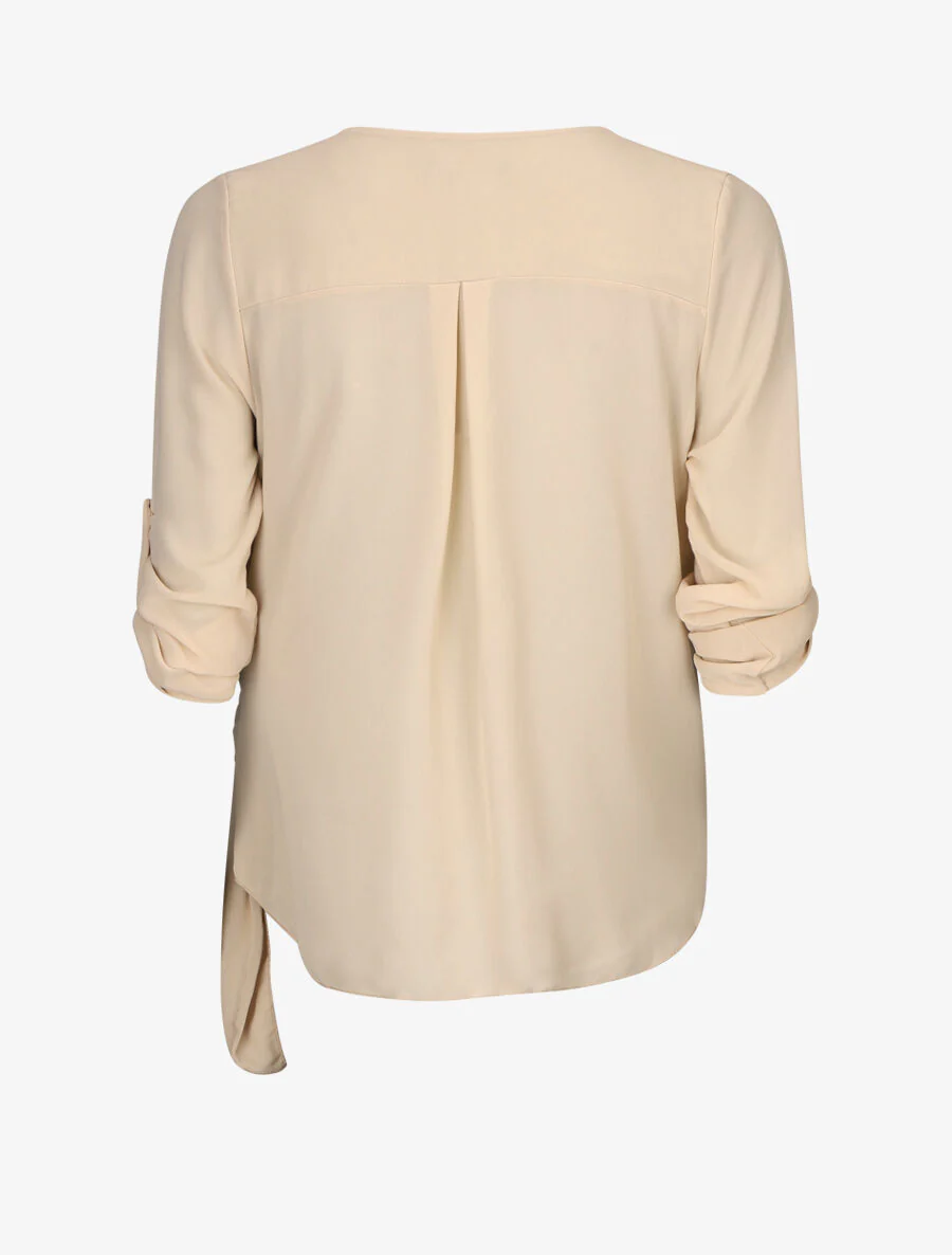 Bovenknoop trui - Beige - Image 2