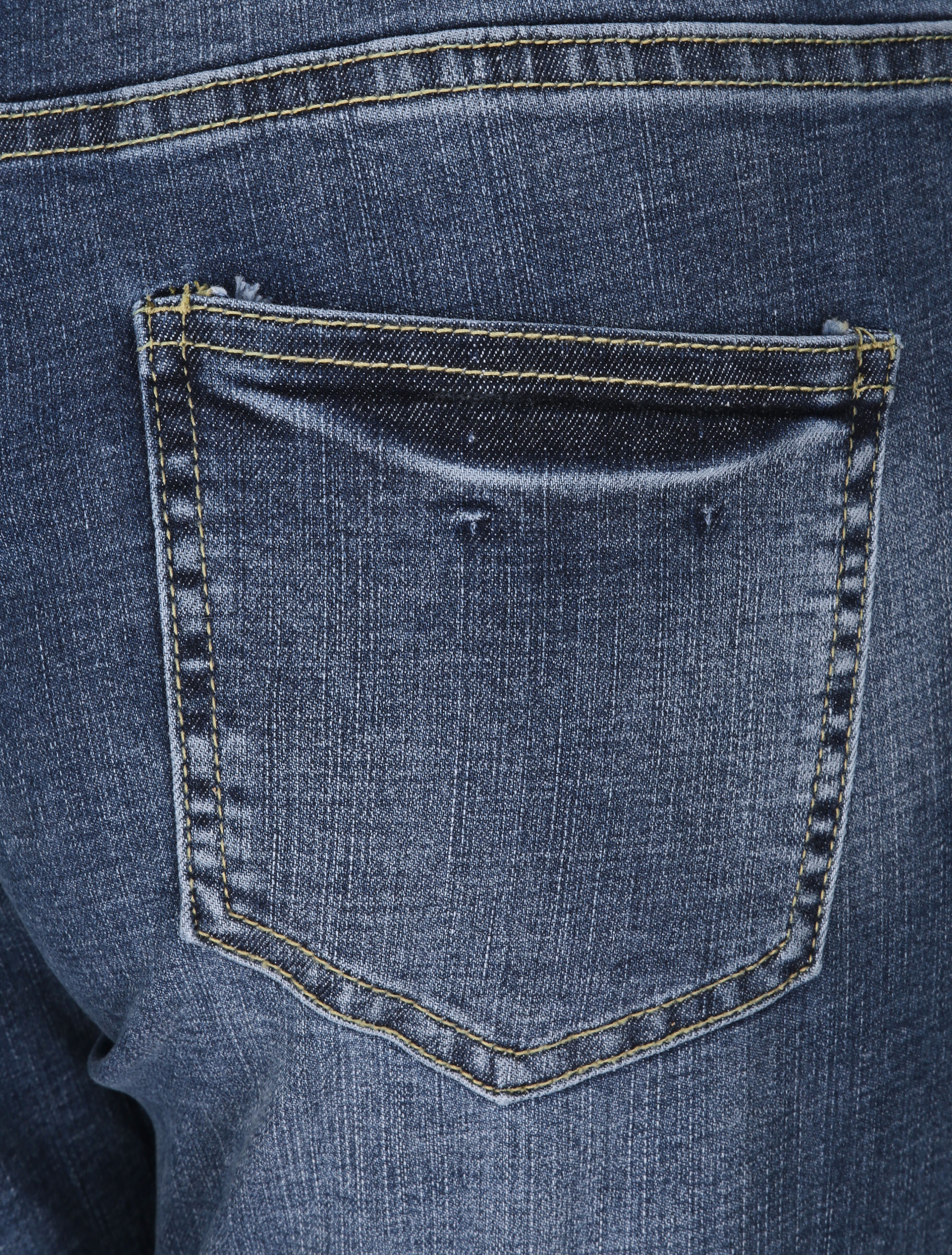 Jean boyfriend met hoge taille en gewassen - Blauw denim - Image 3