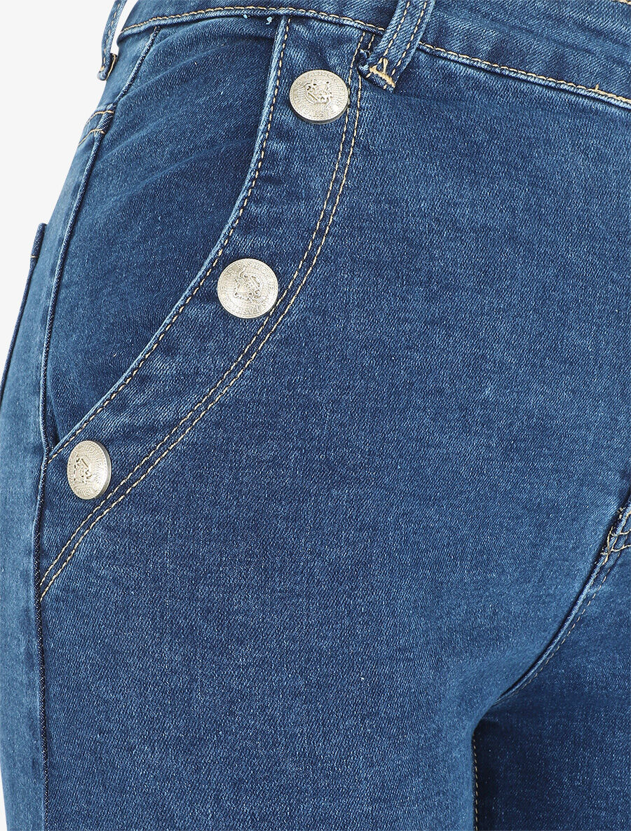 boyfriendjeans met hoge taille - blauw - Image 3